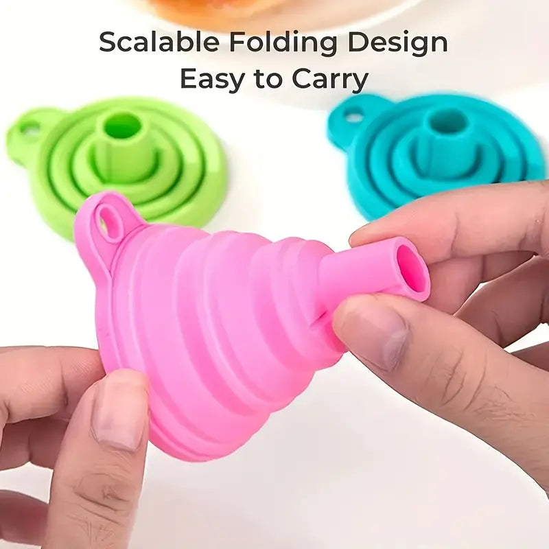 Flexible Silicone Foldable Kitchen Funnel, Liquid Oil Hopper Tool Kitchen Funnels for Bottle Liquid Transfer Flexible Silicone Foldable Kitchen Funnel, Liquid Oil Hopper Tool Kitchen Funnels for Bottle Liquid Transfer